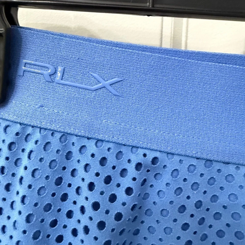 RLX Ralph Lauren Skort Size M‎ (8-10) Blue Perforated Mesh Athletic Tennis Golf